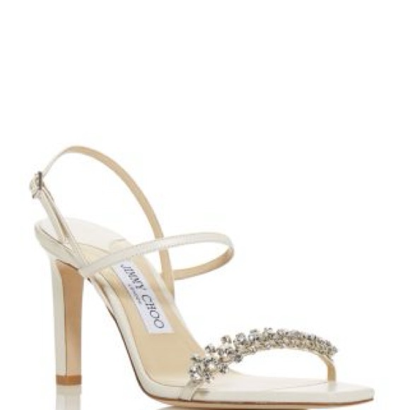 Jimmy Choo Ivory Meira 85 Crystal Embellished Heels New With Tags Size 42 - Picture 2 of 10